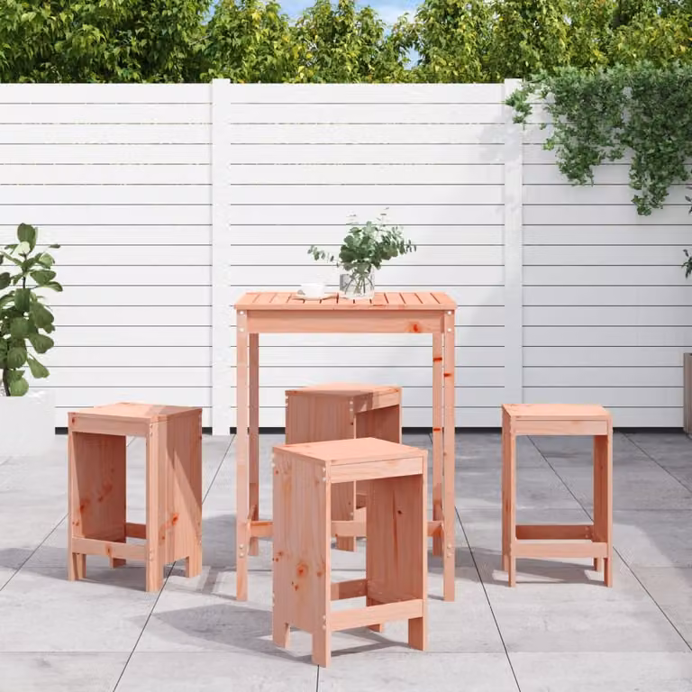Set da Bar da Giardino vidaXL in Legno di Douglas Marrone, 5 Pezzi