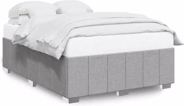 Letto matrimoniale | Letto per adulti | Giroletto senza Materasso Grigio Chiaro 140x200 cm Tessuto