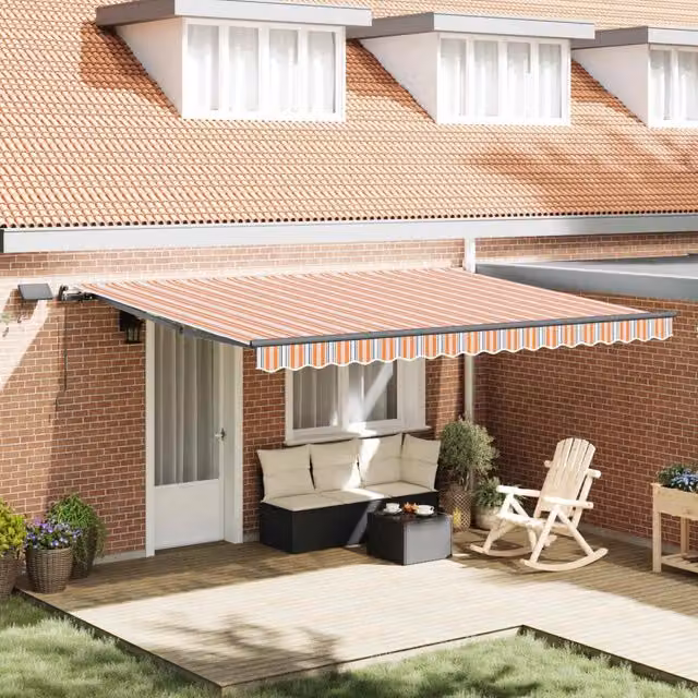 Tenda retrattile Multicolore 450 × 300 cm Tessuto e Alluminio 3330932