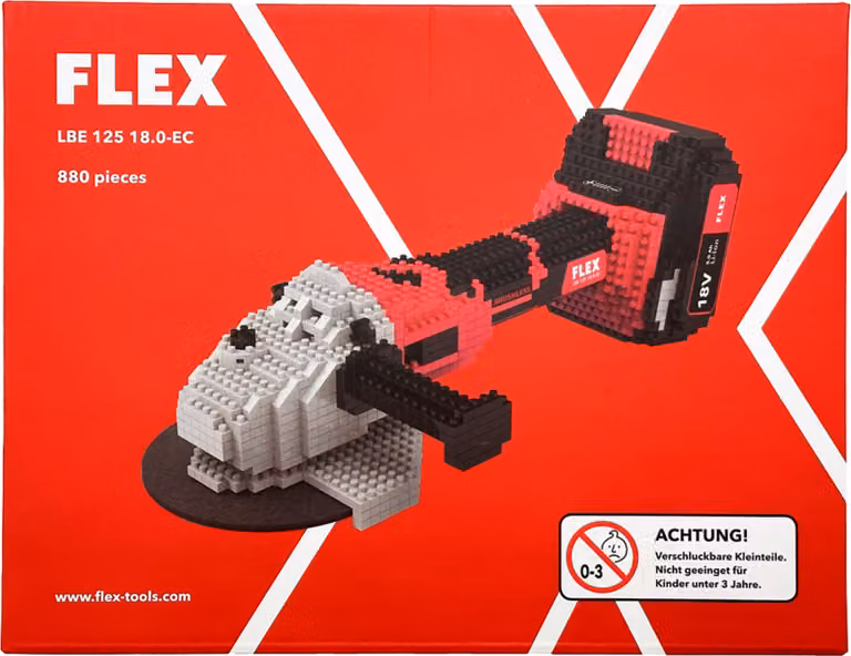 Smerigliatrice angolare Flex modello LBE 125 18.0 in blocchi di serraggio, 880 pezzi