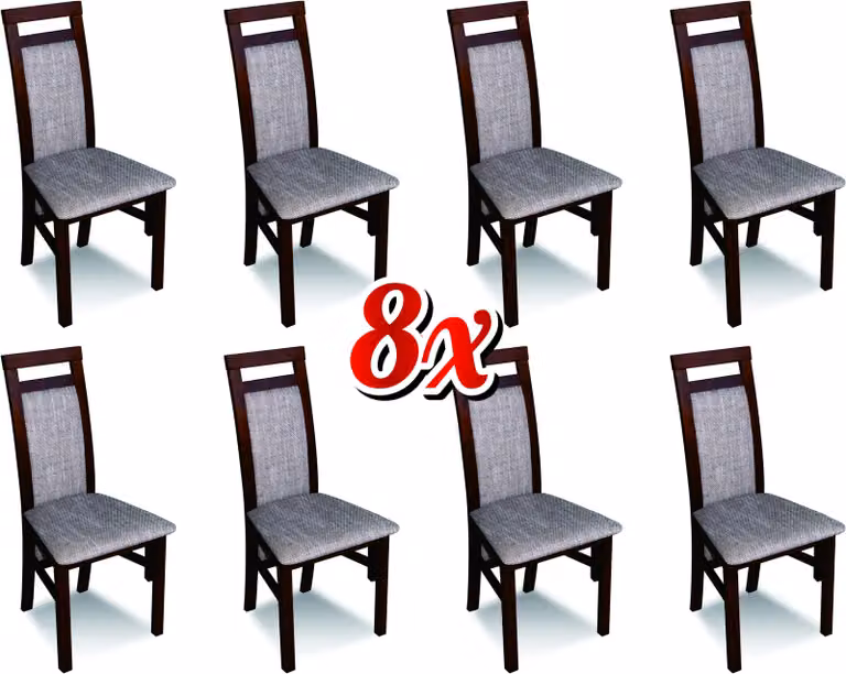 Esszimmer Stühle Textil Gruppe Garnitur Holz Set 8x Stuhl Set Sessel Garnitur