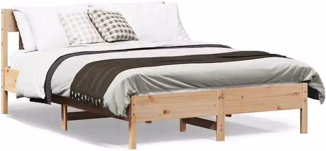 Letto senza Materasso-Struttura Letto 120x200 cm in Legno Massello di Pino 563624