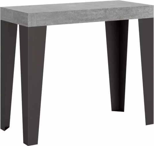 Consolle allungabile Itamoby Flame Small Premium in effetto cemento con telaio antracite L/P/H: 90 x 40 x 77 cm (estendibile fino a 196 cm)