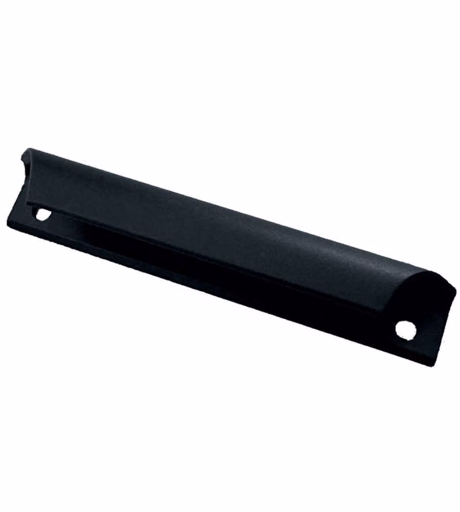 Maniglietta a conchiglia nera 80 mm per uso esterno porte e balconi