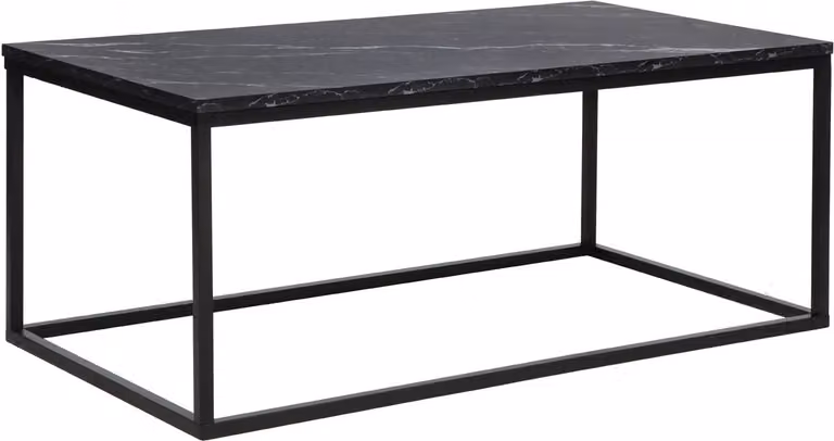Tavolino da soggiorno largo KADEN - marmo nero / nero