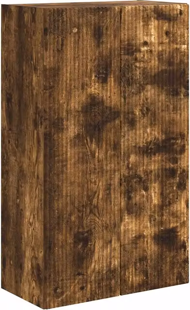 Moderno mobile TV da parete rettangolare 59,5 x 31 x 100 cm pratico con vani portaoggetti in legno multistrato rovere fumo 02_0055044