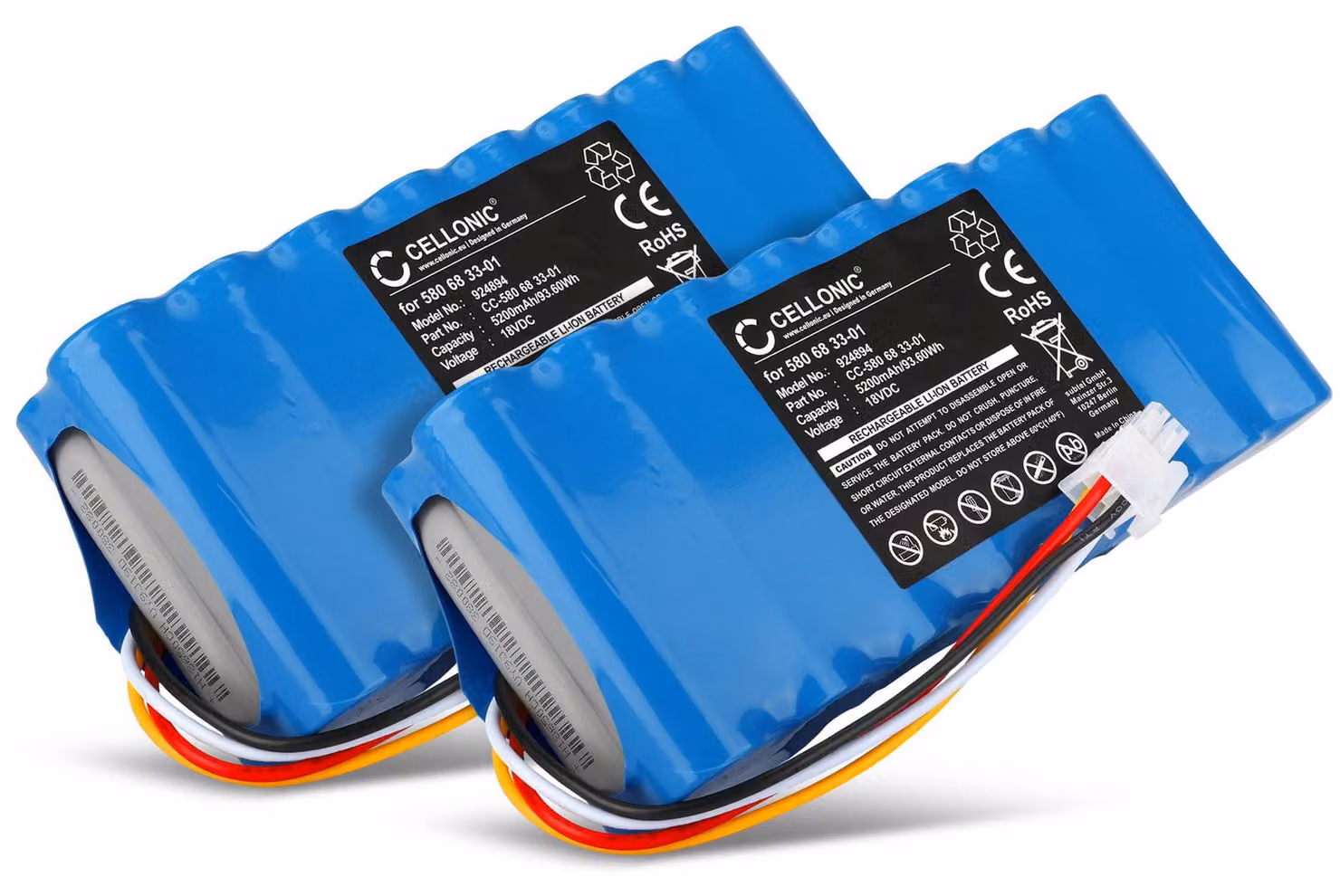 CELLONIC 2x Batteria per Attrezzo Compatibile con Husqvarna Automower 430, Autmower 550, Automower 420, 589585701 – (5200mAh, 18V)