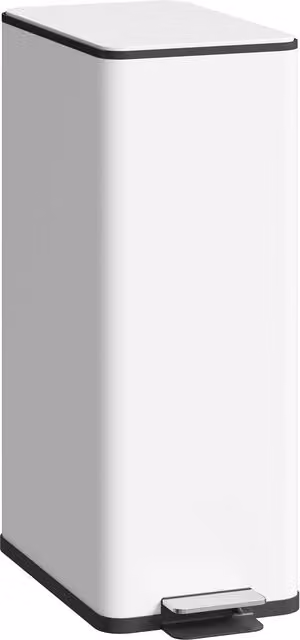 HOMCOM Pattumiera 20 L, coperchio soft-close, vano deodorante, anti-impronte, acciaio, Bianco   Aosom Italy