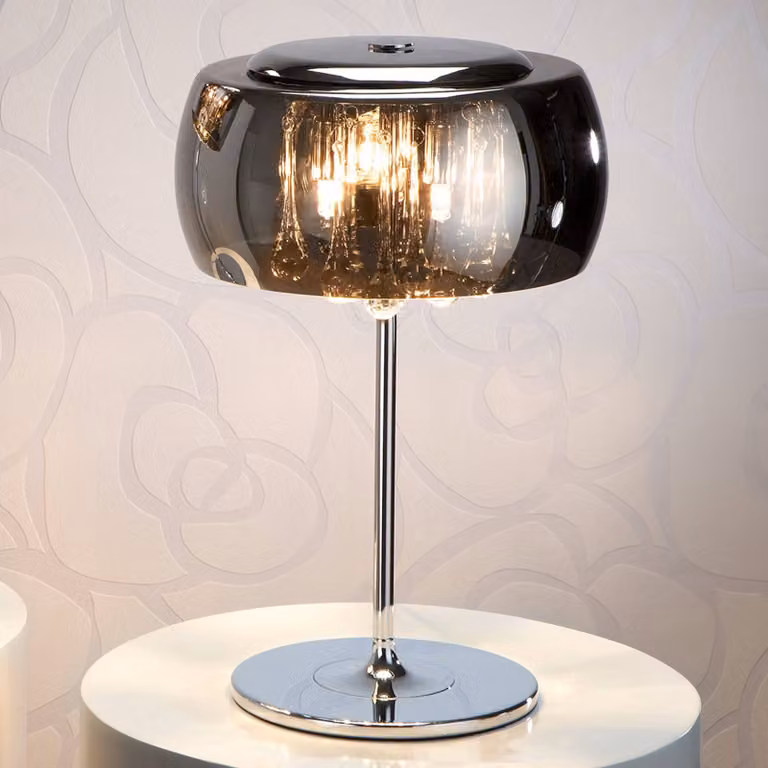 Schuller Valencia Lampada da tavolo Argos, Cromo / Argento, Soggiorno / Sala da pranzo, Vetro, Moderno, Lampada da tavolo