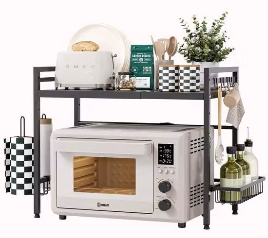 Scaffale da cucina modulare con vaschetta per le erbe aromatiche e gancio per asciugamani da appendere al piano di lavoro