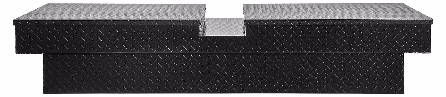 SucceBuy Cassetta degli attrezzi crossover per camion per il pianale di carico (1771 x 507 x 331 mm), cassetta degli attrezzi in alluminio con chiusura a chiave e impermeabile con maniglie laterali, adatta per roulotte, nera