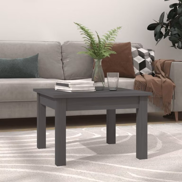Maison Exclusive - Tavolino grigio 45x45x30 cm in legno massello di pino