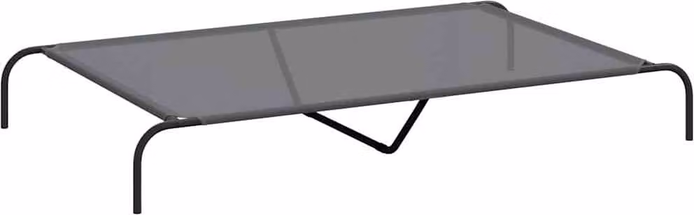 Cuccia per Cani Rialzata Grigia 150x90x20cm Textilene e Acciaio