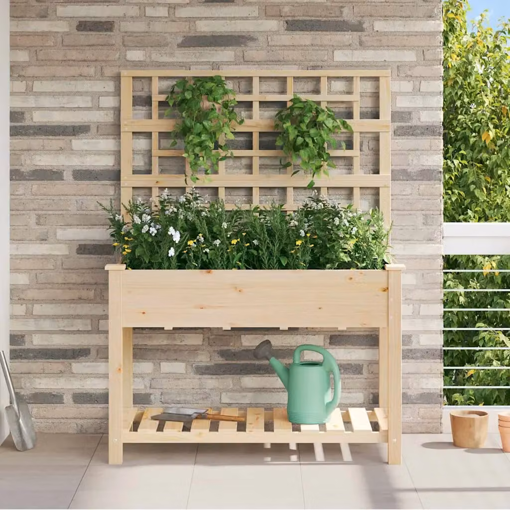 Vaso da giardino vidaXL Beige L: 115 cm, P: 60,5 cm, H: 153 cm