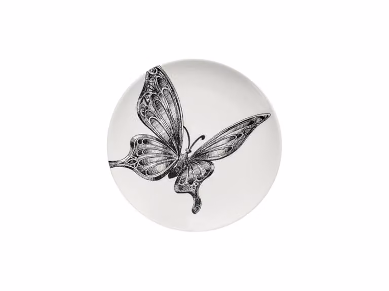 Unity Butterfly Piatto Pane Bianco-Nero