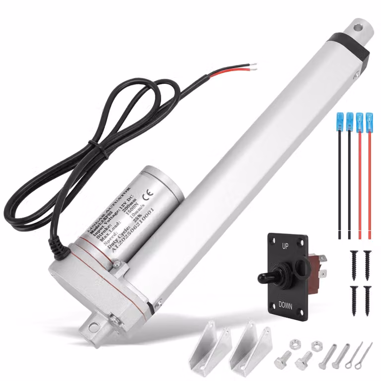 Attuatore lineare DC 12V da 1500N, con interruttore manuale e protezione IP65