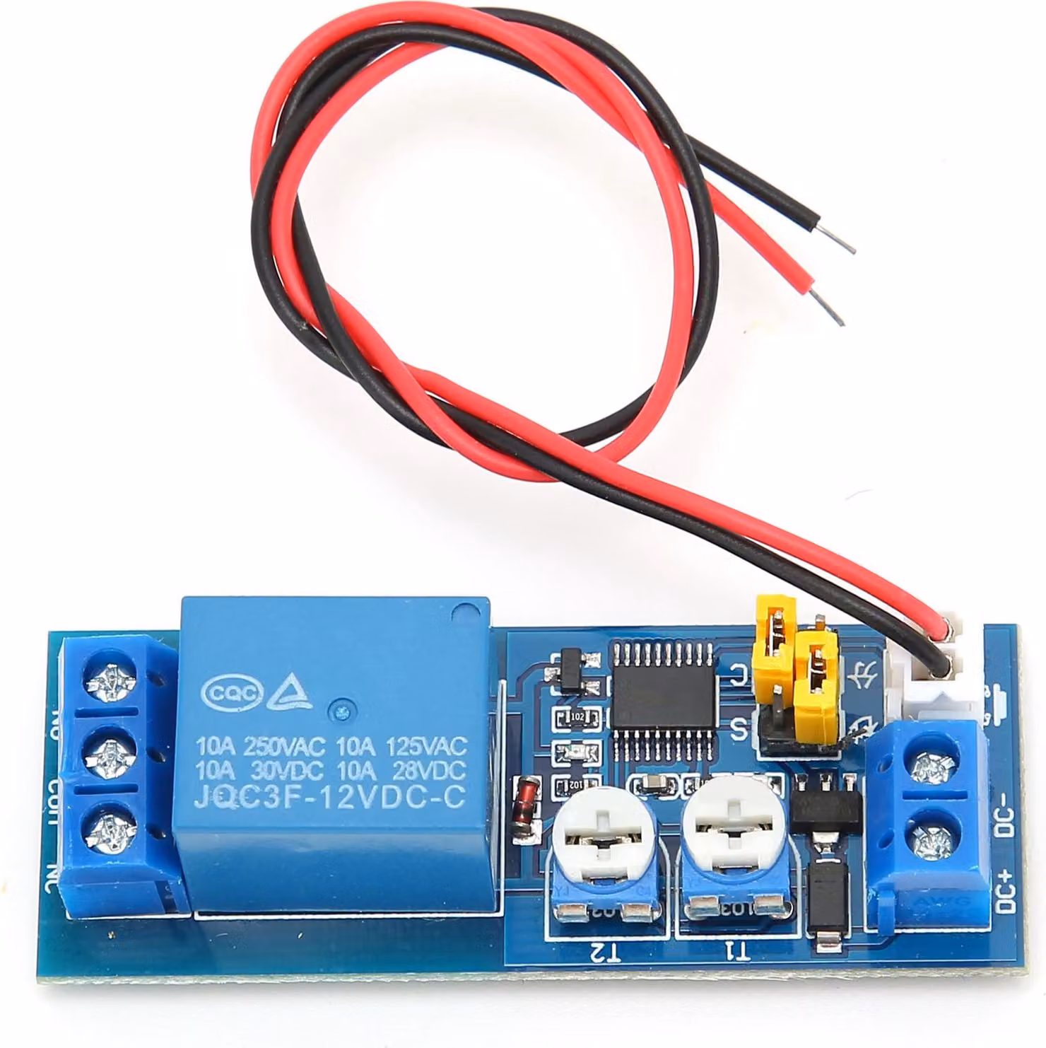 Modulo circuito di ritardo, resina, multifunzionale, ritardo a ciclo infinito, doppia regolazione, HCW-03 DC12V