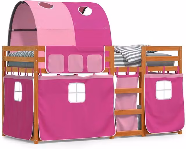 Letto singolo | Letto per adulti | Letto a Castello senza Materasso Rosa 80x200 cm Legno di Pino