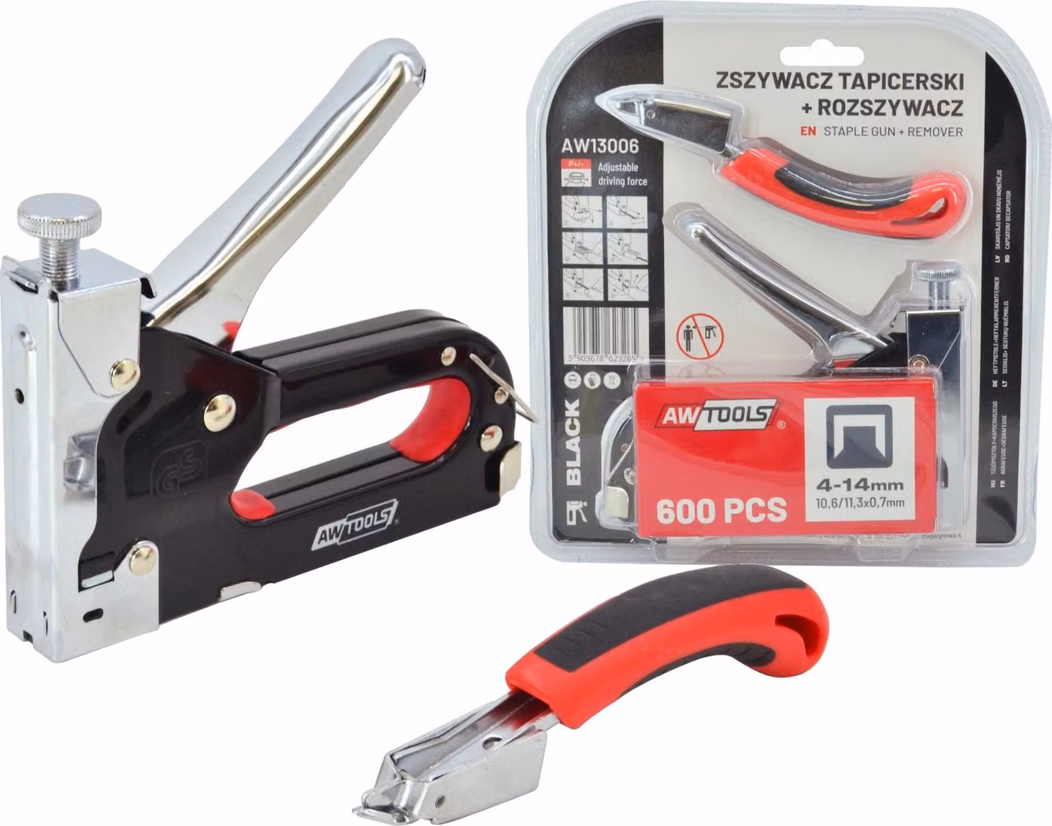 Set cucitrice + cucitrice manuale in metallo 4-14 mm AW + punti metallici