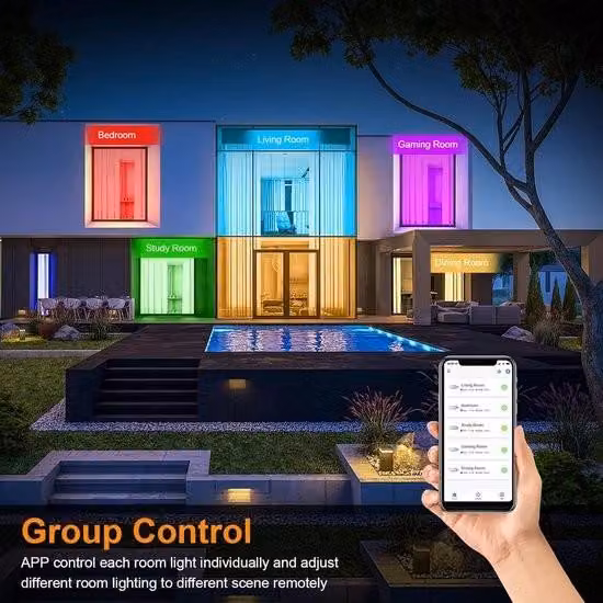 Lampada da soffitto per bagno dimmerabile Smart LED RGB 15W 1500 lumen 24 GHz telecomando Wi-Fi IP54 lampada compatibile con Alexa