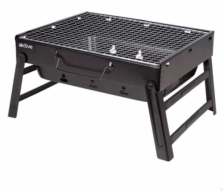 Barbecue portatile a carbone, pieghevole, rettangolare e facile da trasportare