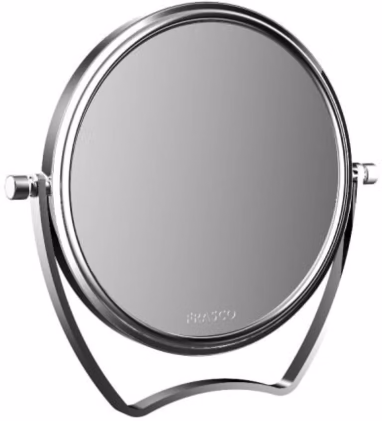 emco puree miroir de voyage, diamètre 126 mm, grossissement 5x, chrome, 109400126, 109400126
