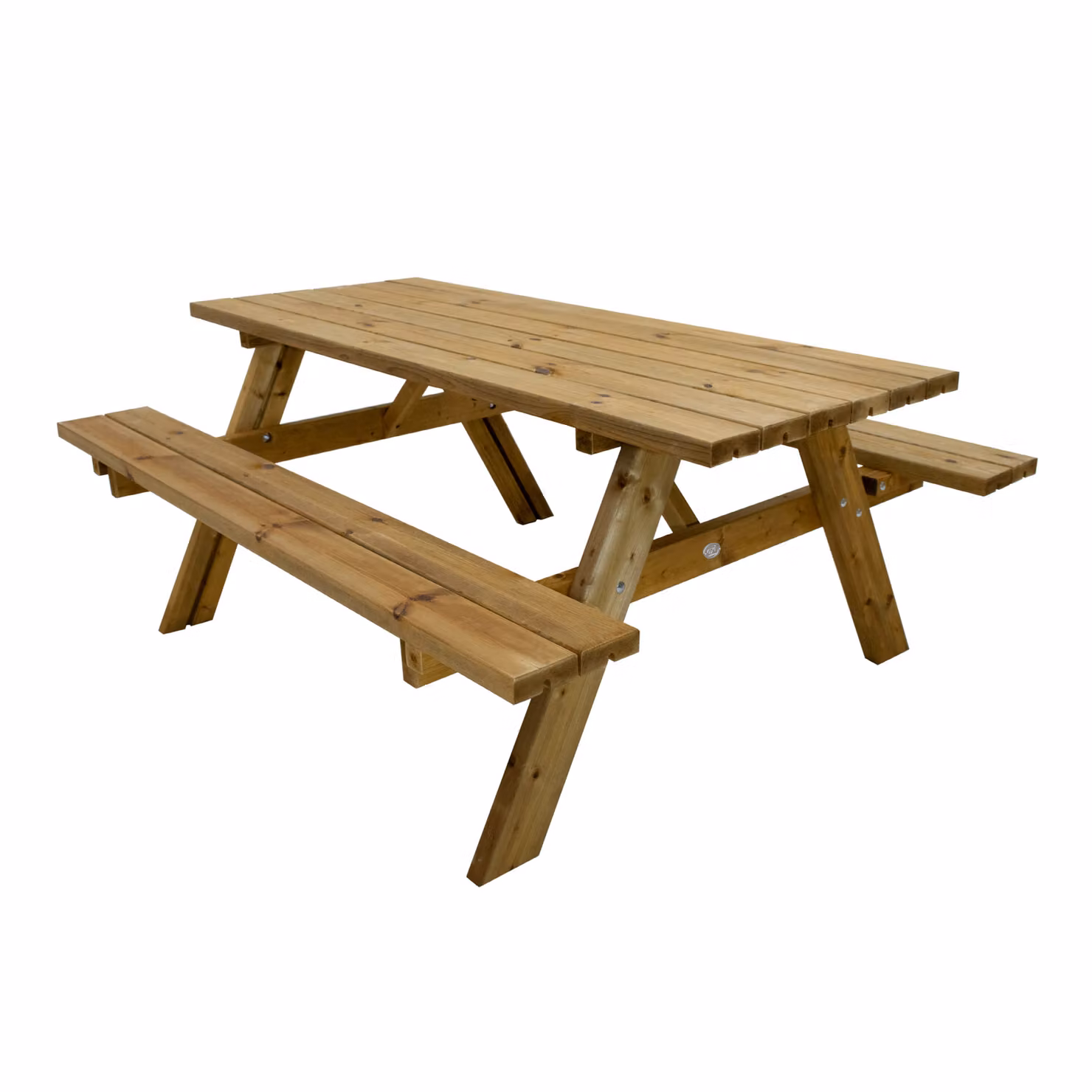 AXI - Julie | Tavolo da picnic classico in legno 177 x 154 cm | Colore marrone, legno di abete rosso | Tavolo da picnic per 6 persone | Tavolo da
