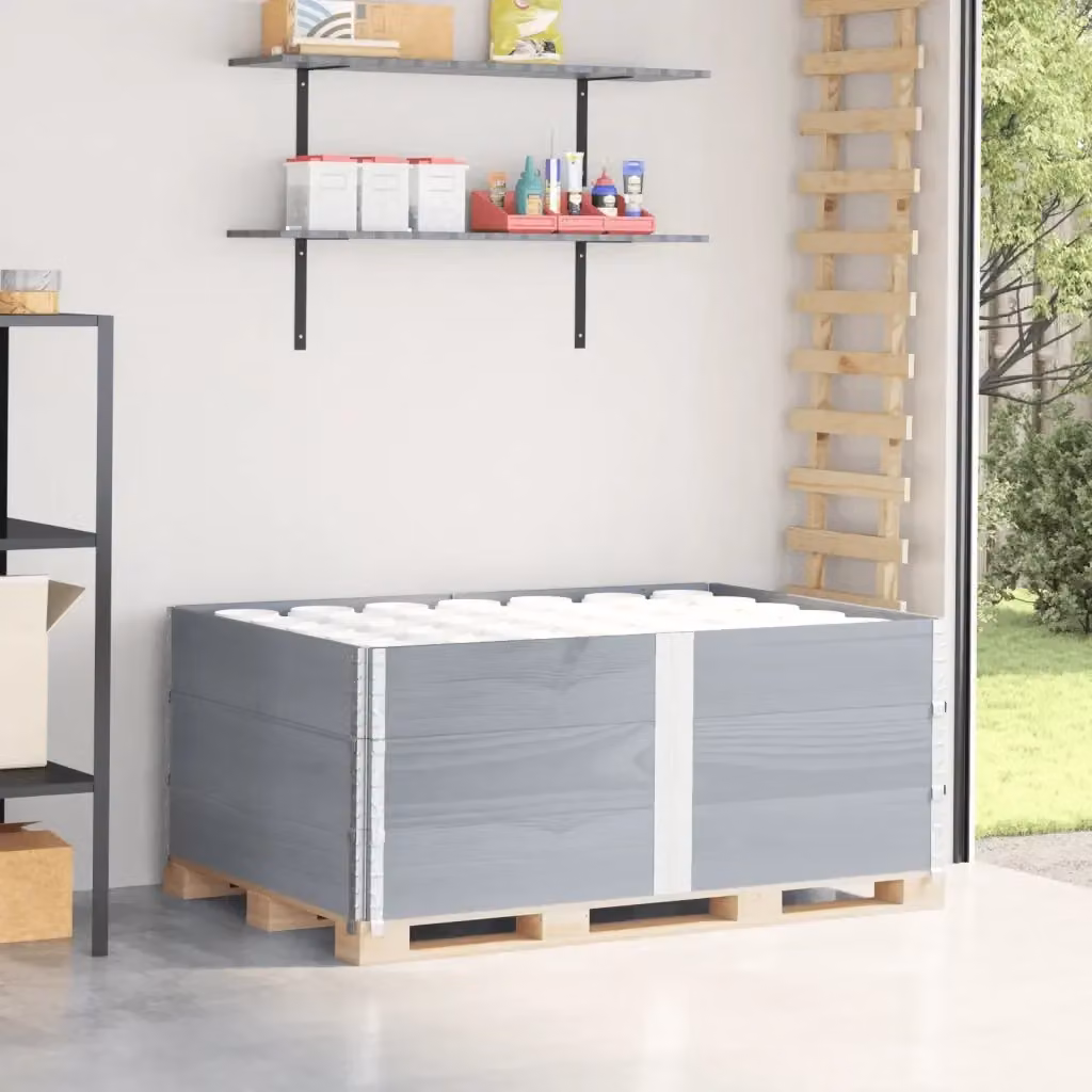 Set di 3 pareti per pallet DESIGN IN in legno massello di pino, colore grigio, L: 150 cm, H: 100 cm, P: 60,5 cm – 2