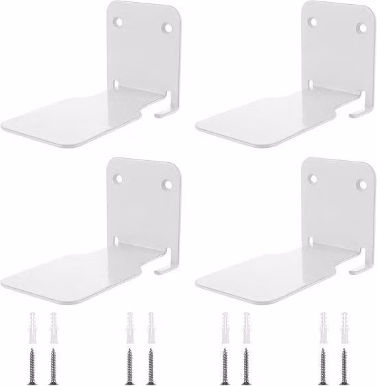 Mensole sospese, set di 4 pezzi - bianche - complete di materiale di fissaggio