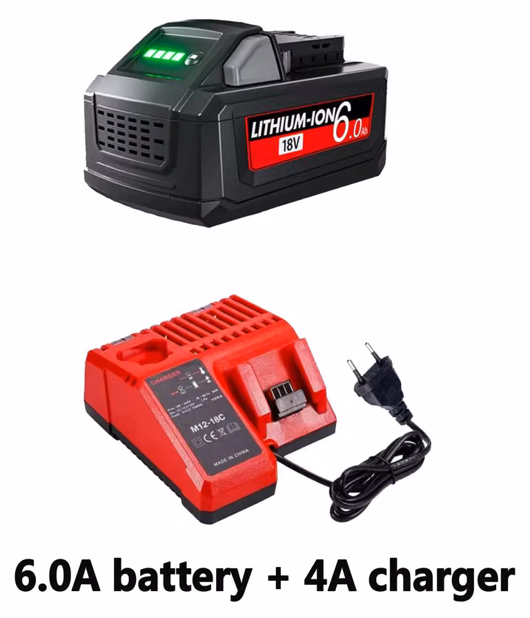 Batteria di ricambio - Batteria agli ioni di litio M18 - 18 V - 6000 mAh - Per utensili elettrici - Ricaricabile - Colore blu cielo