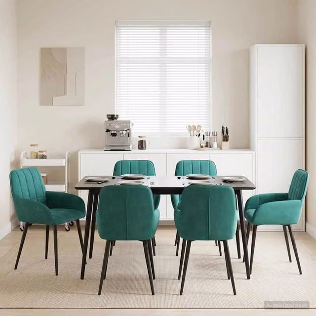 Sedie da pranzo 6 pz Velluto Turchese 56.5 x 50 x 85 cm 3428183