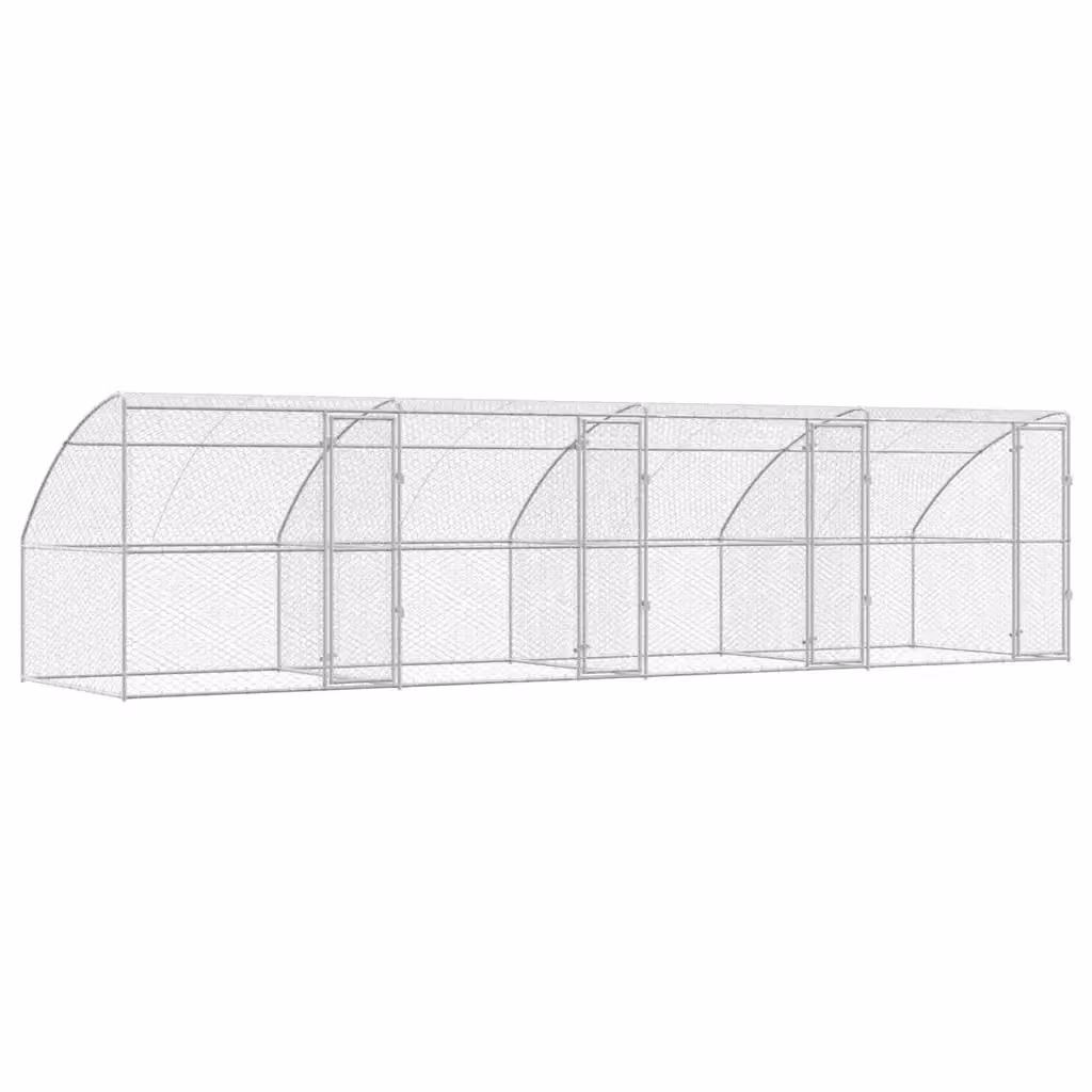 Cuccia per cani vidaXL in acciaio zincato argento resistente alle intemperie L: 8 m, P: 2 m, H: 2 m – 2