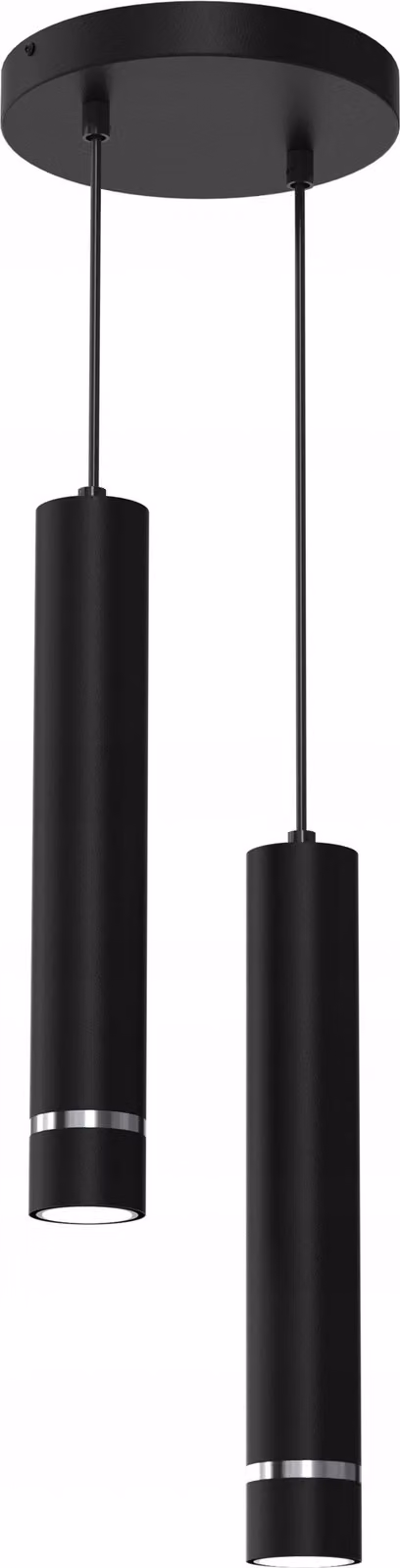 Lampada a sospensione Tube Metal GU10 LED ICICILE a 2 luci, cromata