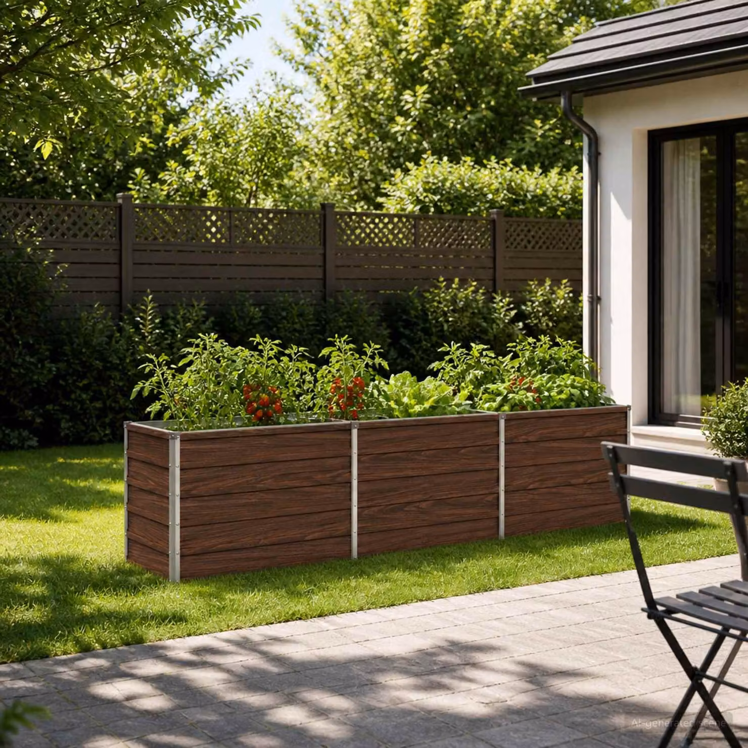 Letto rialzato da giardino vidaXL in metallo Nero L: 240 cm, P: 40 cm, H: 55 cm