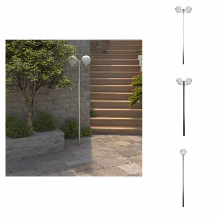vidaXL Candelabro da giardino a 2 luci 220 cm - Illuminazione esterna