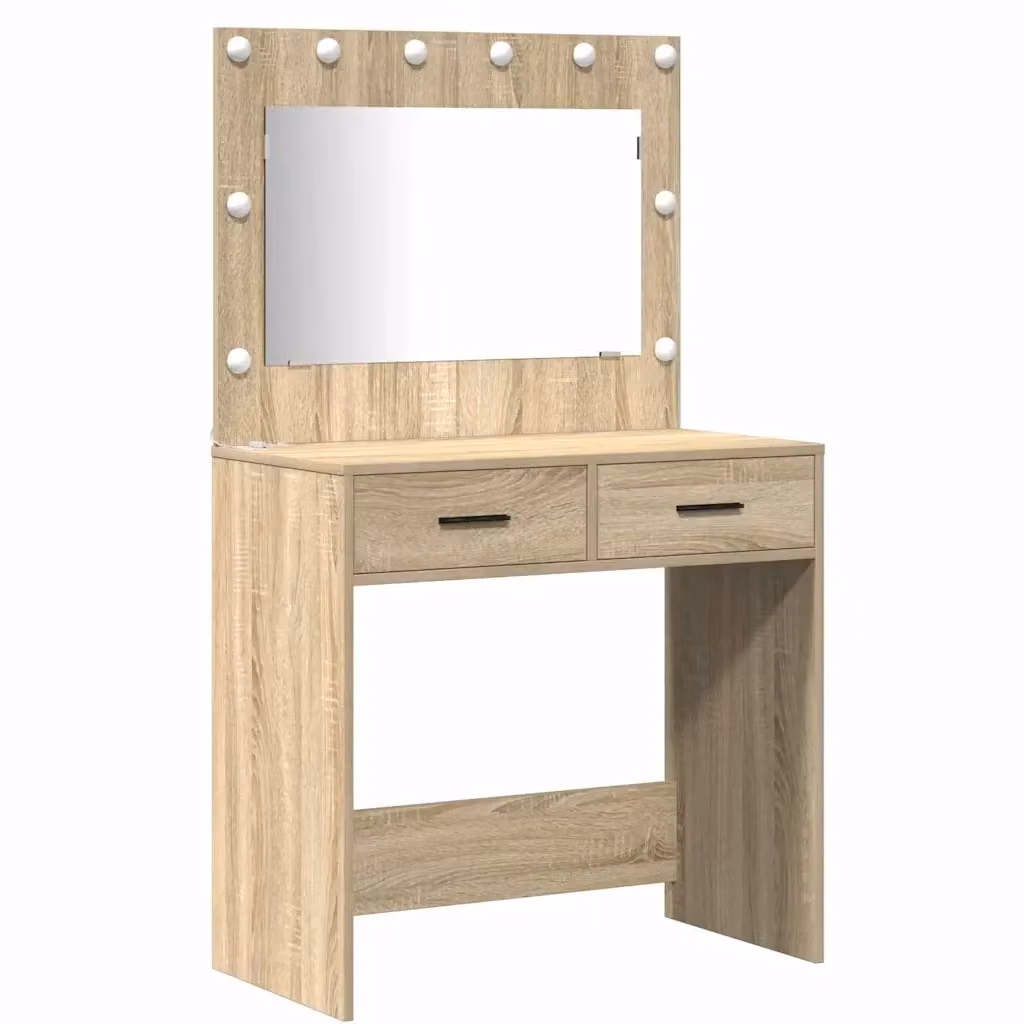 Set di 2 Tavoli da Trucco vidaXL Marrone L: 78,5 cm, P: 41 cm, H: 135 cm – 2