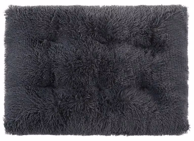 Cuccia per cani rettangolare, in peluche, morbida e calda, color grigio scuro, taglia XS, 45x30 cm. Adatta anche per gatti