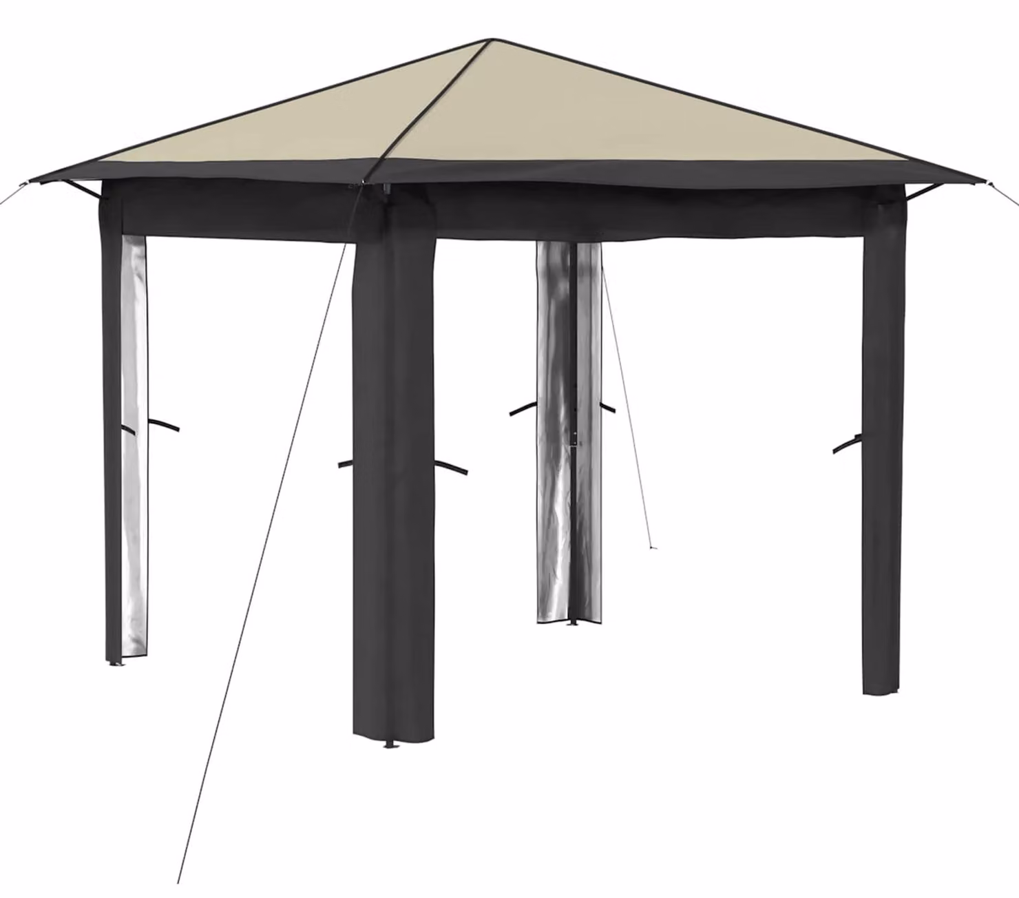 Gazebo senza pareti laterali, dimensioni 2,6 x 2,6 metri, colore crema e antracite
