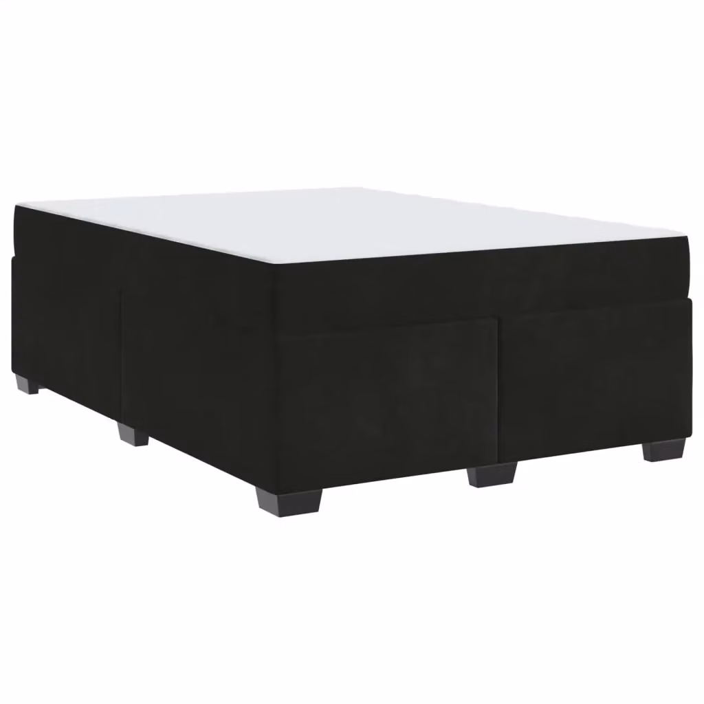Letto matrimoniale moderno vidaXL con struttura imbottita in tessuto nero e materasso a molle L/P: 140 x 200 cm – 2