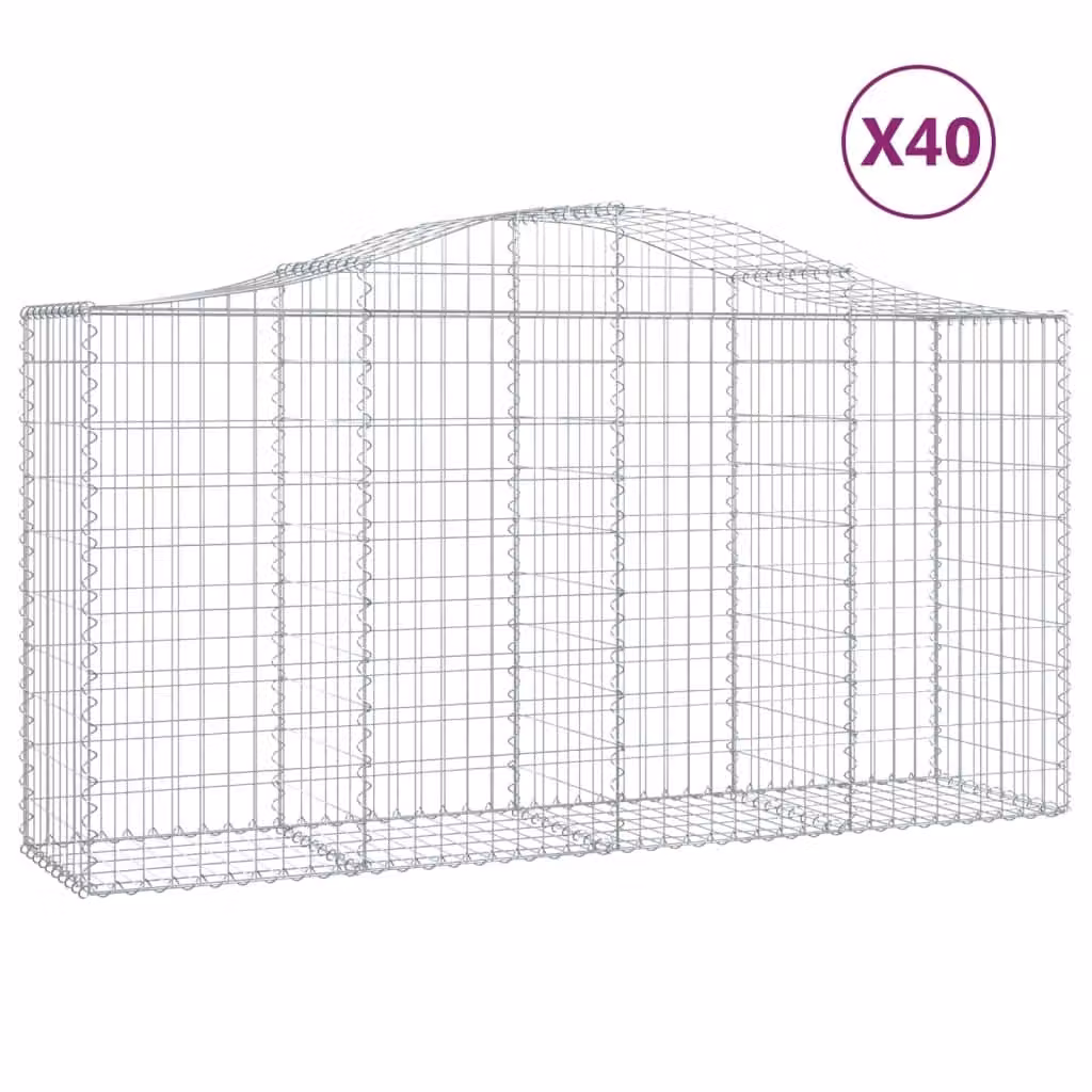 Cesti Gabbioni ad Arco 40 pz 200x50x100/120 cm Ferro Zincato