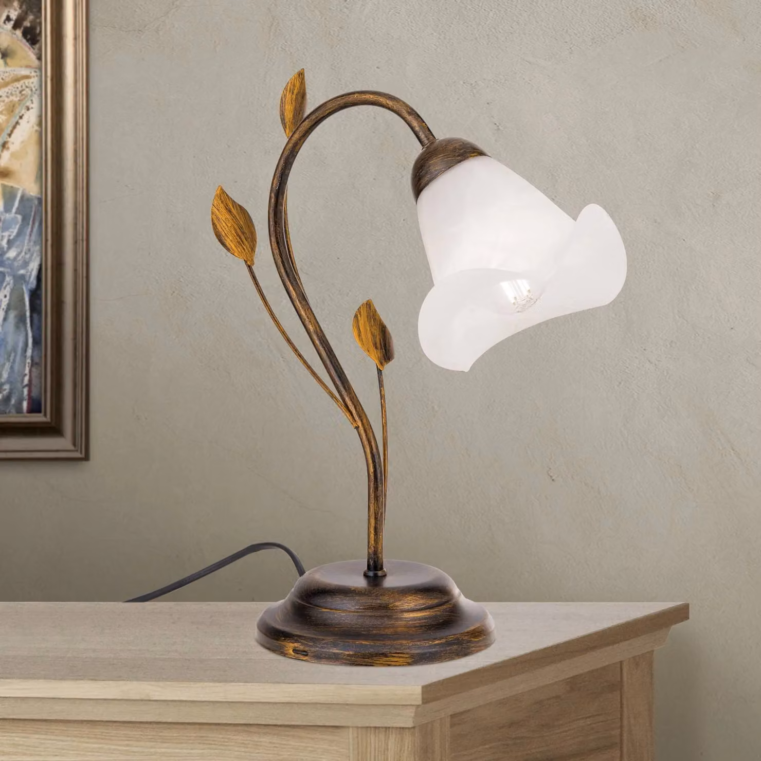 ORION Lampada da tavolo Sisi stile fiorentino, antico, Bronzo / Ottone antico, Soggiorno / Sala da pranzo, Metallo, Fiorentino, Lampada da tavolo