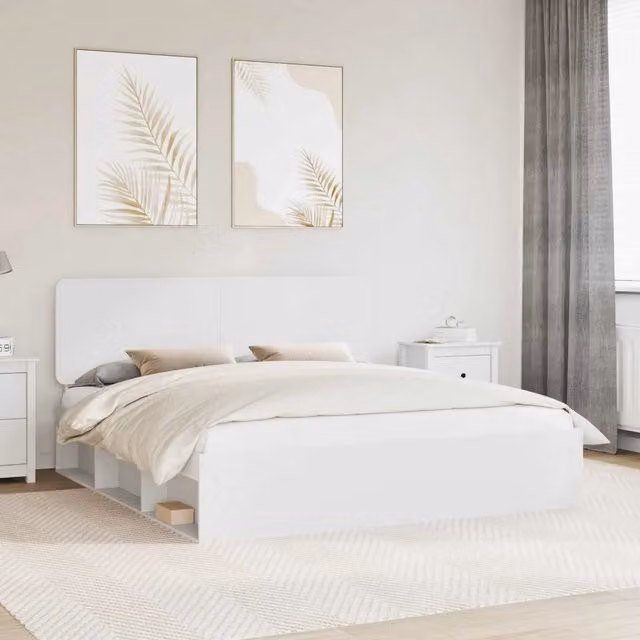 Struttura del letto Bianco 200 x 200 cm Pino massello 3412443