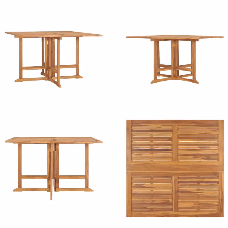 vidaXL Tavolo da pranzo da giardino pieghevole 110x110x75 cm in legno massiccio di teak - Tavolo da pranzo da giardino - Tavoli da pranzo da giardino - Tavolo da pranzo da giardino in legno - Tavolo da pranzo da giardino in legno massiccio