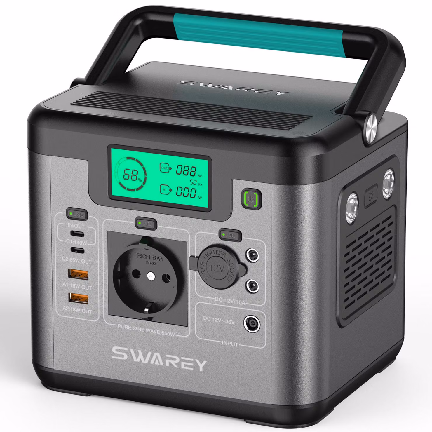 Generatore solare 550W(1100W picco),Portable power station 555Wh stazione di ricarica,caricabatterie con USB-C bidirezionale 140W ricarica rapida