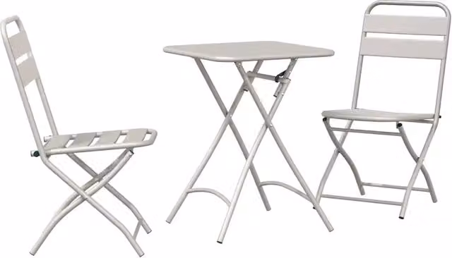 Set bistrot 3 pz | Set Salotto da Giardino Beige Acciaio