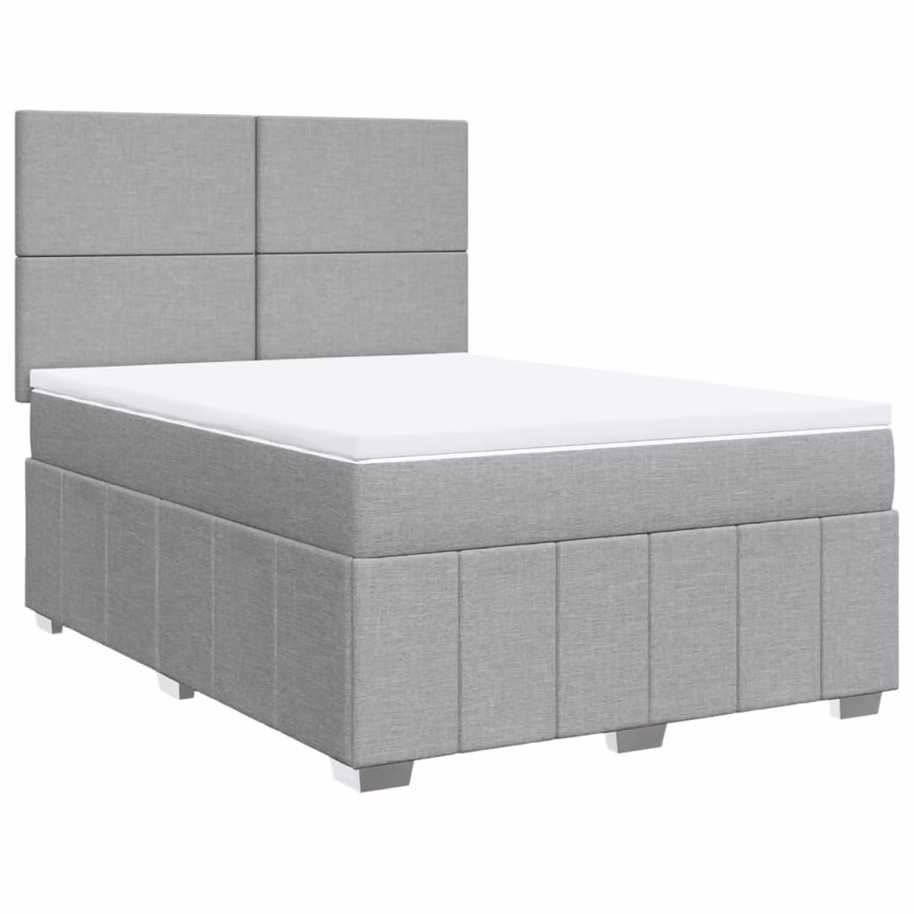 Giroletto a Molle con Materasso Grigio Chiaro 140x200cm Tessuto