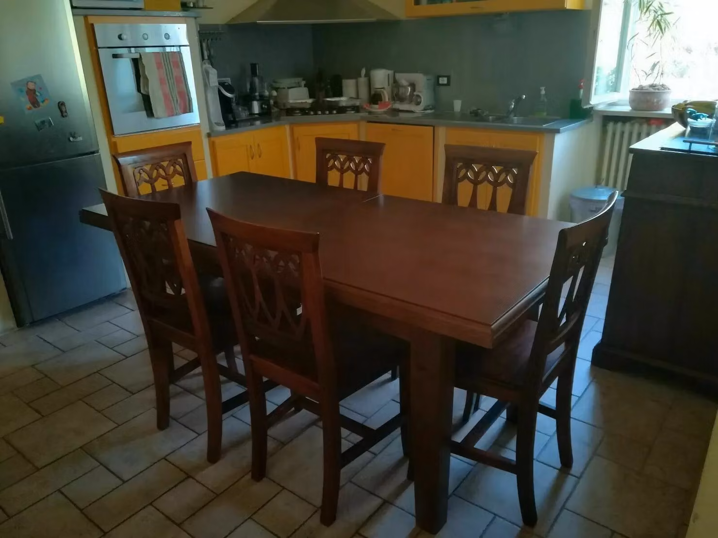 Tavolo rettangolare allungabile in legno marrone lucido Mobili 2G L: 180 cm, P: 85 cm, H: 78 cm – 2