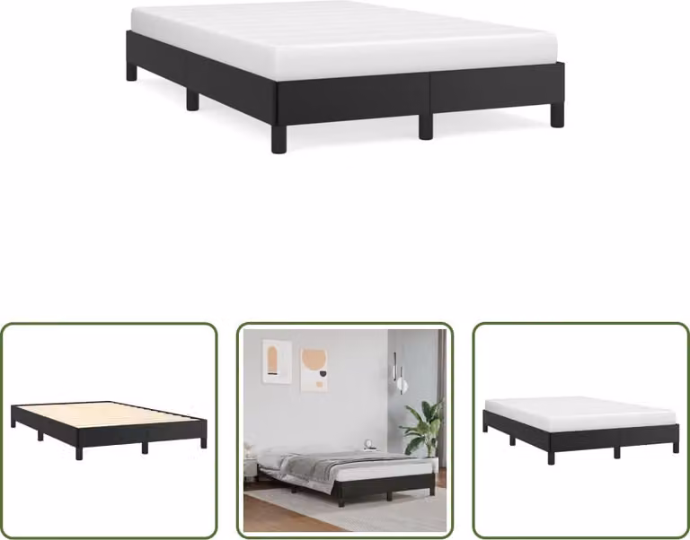 The Living Store struttura letto nera 120x190 cm in ecopelle