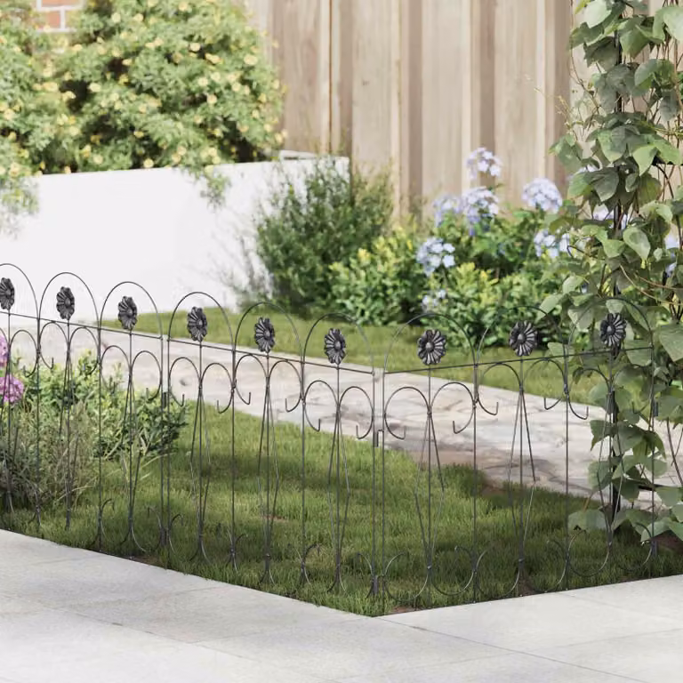 Maison Exclusive - Recinzione per giardino, 5 pezzi, acciaio nero