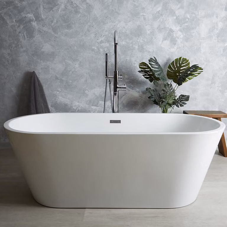 Vasca Freestanding Moderna Ovale 1700x750mm - Doppia estremità - Troppopieno cromato - Covelly